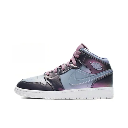 Jordan Air Jordan 1 MID Топ Детские Баскетбольные Кроссовки Градиент Фиолетовый