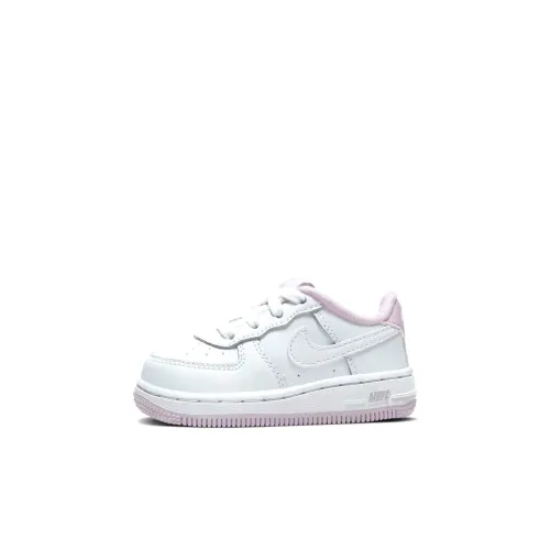 Nike Force 1 Low Противоскользящий Амортизация Устойчивый к истиранию Низкий Топ Обувь для малышей Белый Светло-розовый