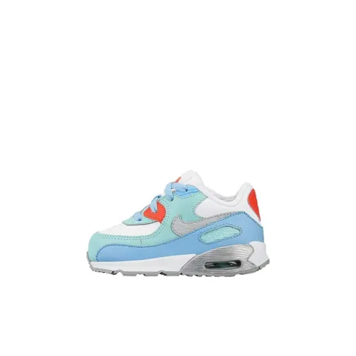 Nike Air Max 90 Амортизация Износостойкий Низкий Топ Обувь для малышей Сине-зеленый Infant And Toddler