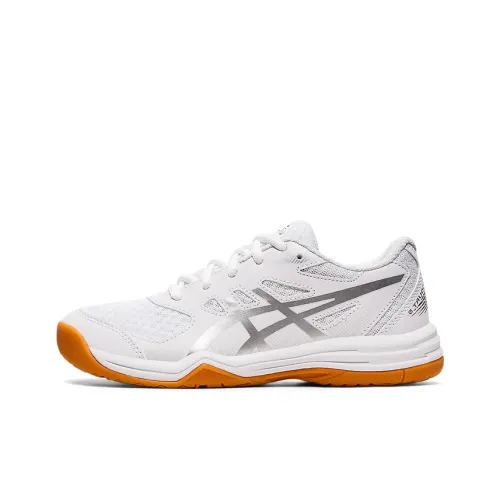 Asics Гель Upcourt 5 Устойчивый к истиранию Дышащий Низкий Топ Тренировочные Кроссовки для Детей Белый Серый