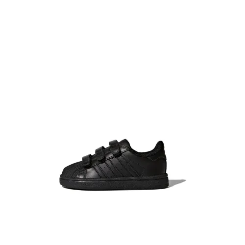 Adidas Originals Superstar Series Low Топ Скейтборд Кроссовки Pure Black Infant And Toddler