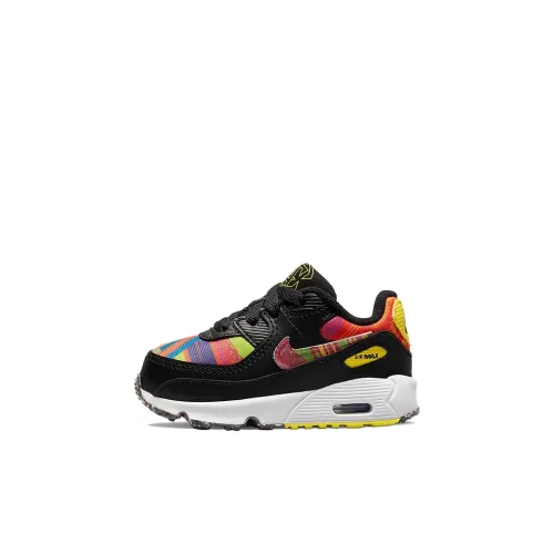 Nike Air Max 90 LHM Low Топ Обувь для малышей Черный Красный Желтый Infant And Toddler
