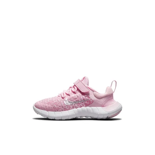 Nike Free RN Low Топ Беговые кроссовки Розово-серебристый для детей 3-7 лет
