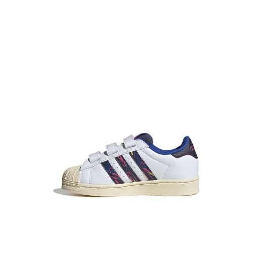 Adidas Originals SUPERSTAR COMFORT Закрытый Низкий Топ Детский Скейтбординг Белый Синий Малыш