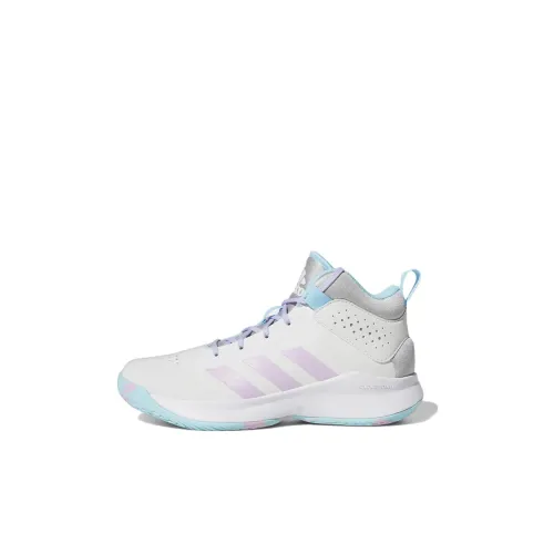 Adidas Cross Em Up 5 Устойчивый к истиранию MID Топ Детские Баскетбольные кроссовки Детский