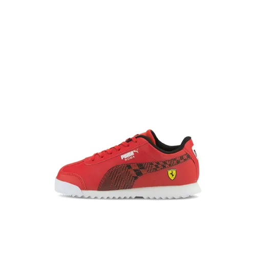 PUMA Scuderia Ferrari ROMA Детские тренировочные кроссовки Красный Черный для детей 3-7 лет
