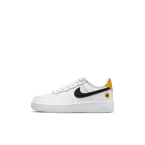 Nike Air FORCE 1 LV8 Low Топ Кроссовки для скейтбординга Белый черный желтый Дети 3-7 лет