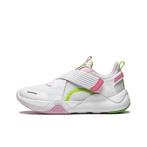 LINING YOUNG Амортизация Rebound Дышащий Низкий Топ Kids Lifestyle Shoes Белый Розовый