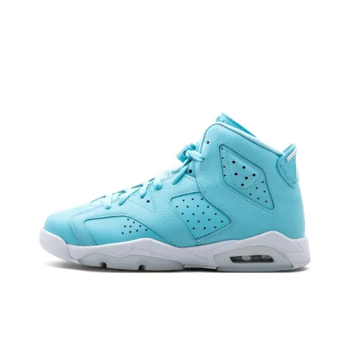 Jordan Air Jordan 6 Ретро PANTONE Высокие Топы Детские Баскетбольные Кроссовки Каролина Синий и Белый Подростки