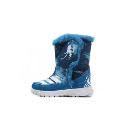 Disney x Adidas Frozen Mid I Устойчивая к истиранию Термическая Высокая Обувь для малышей Синяя Для младенцев и малышей