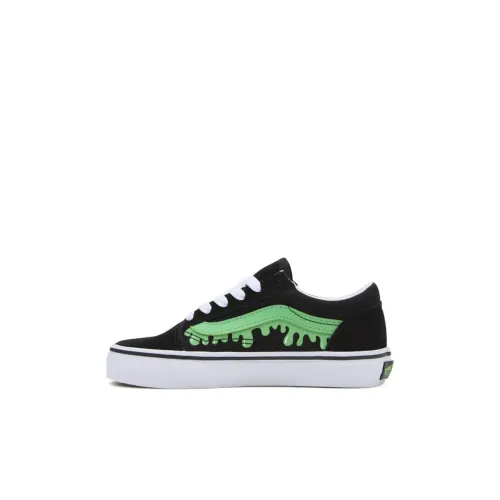 Vans Old Skool Детские Скейтбординги Низкие Топы Черный Зеленый Для Детей Дошкольный