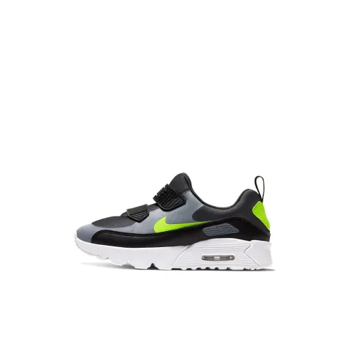 Nike Air Max Tiny 90 Амортизация Низкие Кроссовки для Бега Холодный Серый Желтый Для Детей Возрастом 3-7 Лет