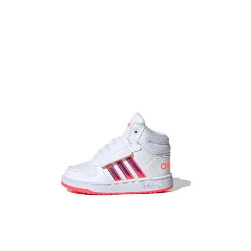 Adidas Neo Hoops 2,0 MID Противоскользящие MID Топ Скейтборд Кроссовки Белый Розовый Младенец и Малыш