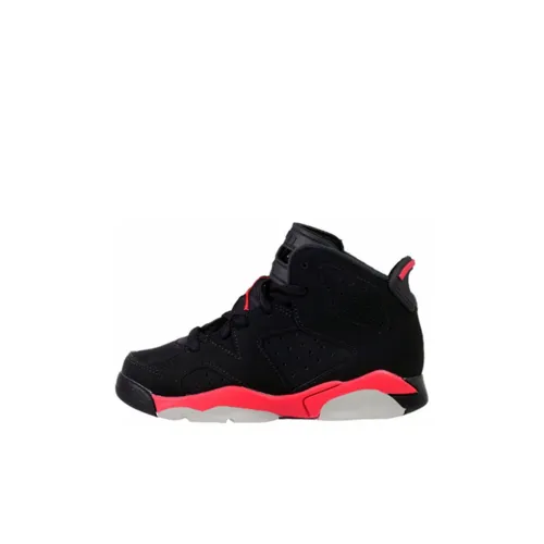 Jordan Air Jordan 6 Инфракрасный красный Ps Высокий Топ Детские Баскетбольные кроссовки Черно-красный Для детей от 3 до 7 лет