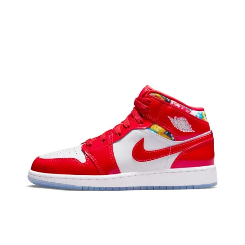 Jordan Air Jordan 1 Детские баскетбольные кроссовки MID Топ Унисекс