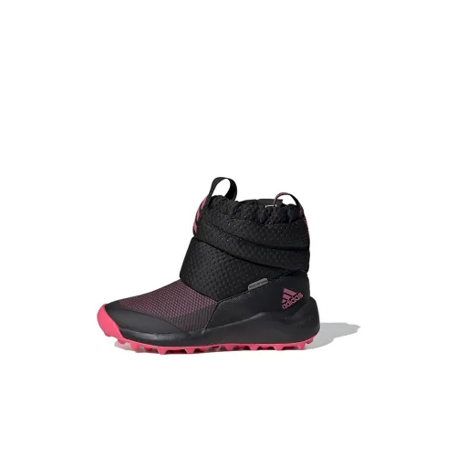 Adidas Rapida Сноубутсы Теплоизоляционный Crew Детские ботинки Черно-розовый красный для детей 3-7 лет