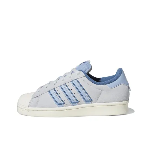 Adidas Originals Superstar J Износостойкий Легкий Низкий Топ Детские Скейтбординги Серый Синий Подростки