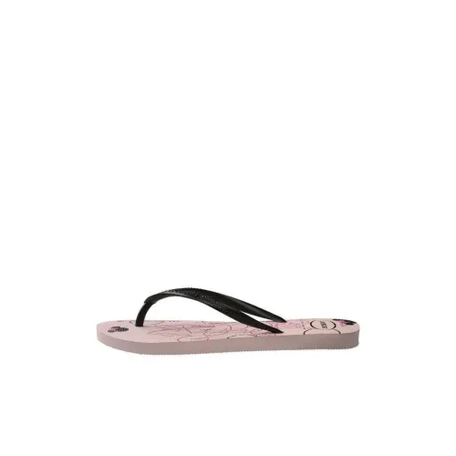Disney x Havaianas Тонкие Детские Домашние Тапочки Розовые Черные Малыш