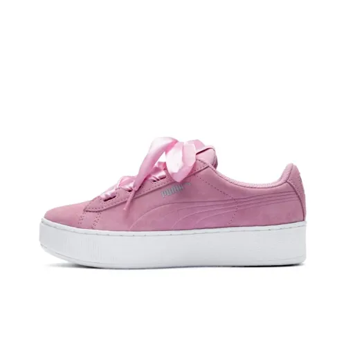 PUMA Vikky Platform Ribbon Jr Lightweight Low Top Детские Скейтбординг Розовый Белый Подростки