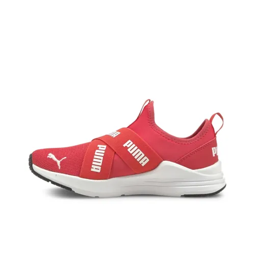 PUMA Wired Run Slip On Jr Kids Lifestyle Shoes Красный Белый Подростки