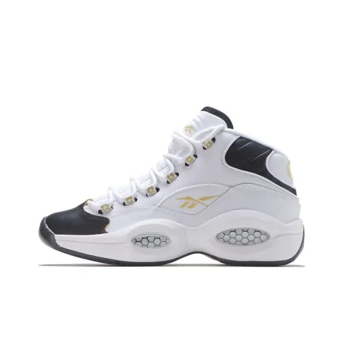 Reebok Question Mid Баскетбольные кроссовки Топ Черный Белый Подростки