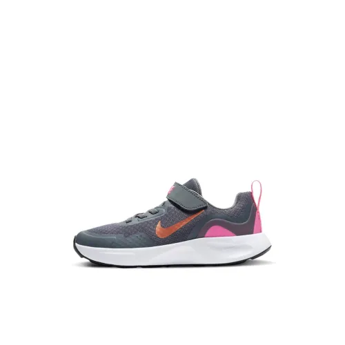 nike Wearallday Low Топ Детские беговые кроссовки Серо-розовый Children Возраст 3-7 лет