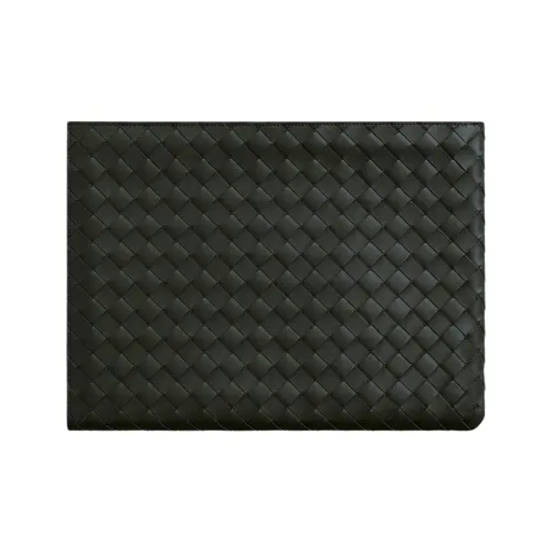 Bottega Veneta Intrecciato Телячья кожа Клатч Мужской Темно-зеленый Травертин