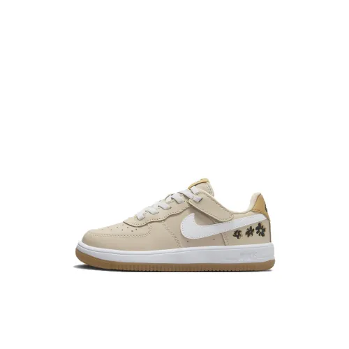 Nike Air Force 1 SE EasyOn Slip Resistant Низкий Топ Детские Скейтбординги Бежево-желтый Children Возраст 3-7 лет