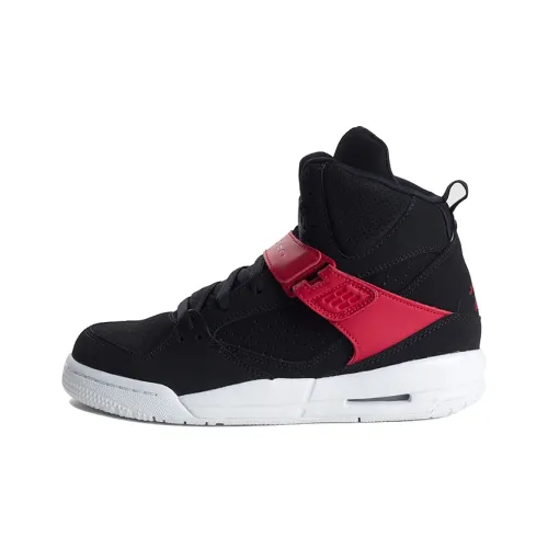 Jordan Flight 45 High Черный Фитнес-красный Высокий Топ Детские Баскетбольные Кроссовки Черный Красный Подростки