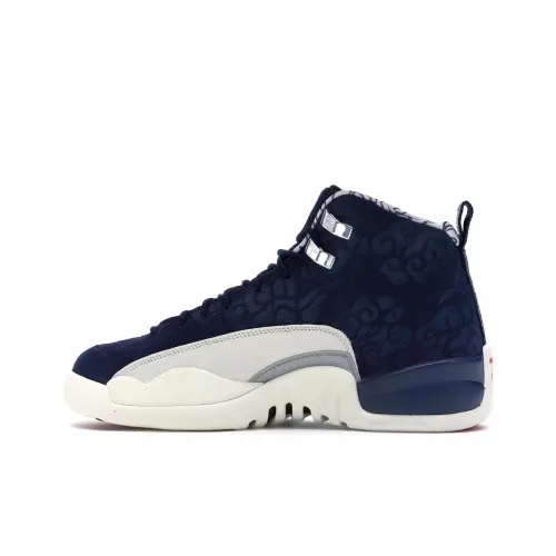 Jordan Air Джордан 12 Ретро International Flight BV8017 445 High Top Детские баскетбольные кроссовки Blue