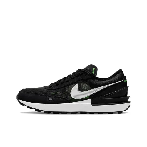 Nike Waffle One Low Топ Kids Lifestyle Shoes Черный Серебряный Подростки