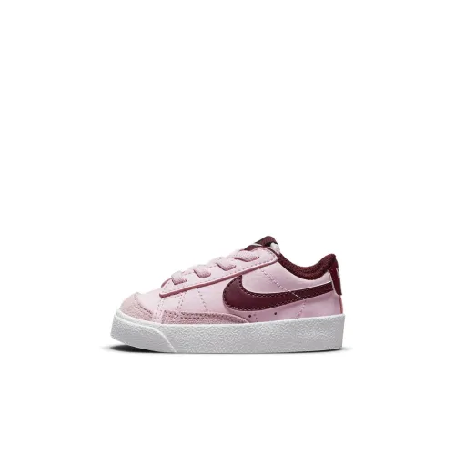 Nike Blazer '77 Противоскользящая Амортизация Устойчивая к износу Низкий Топ Обувь для малышей Розовый