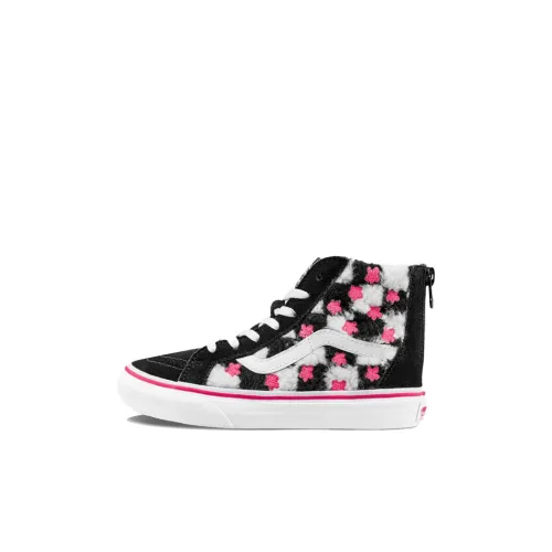 Vans SK8 Износостойкий и Легкий Высокий Топ Детские Скейтбординги Черный Белый для детей от 3 до 7 лет