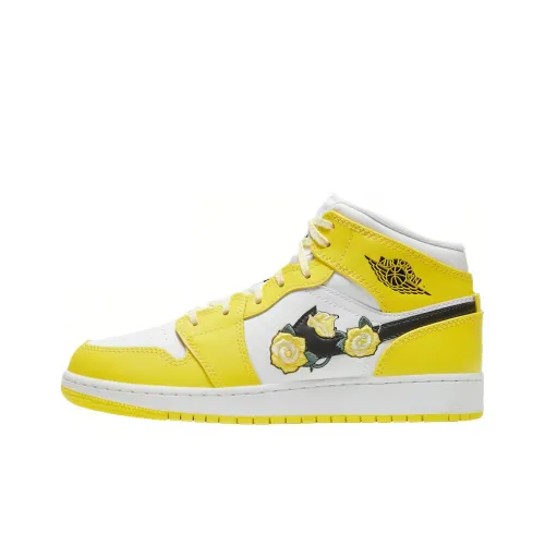 Jordan Air Jordan 1 Детские баскетбольные кроссовки MID Топ Унисекс