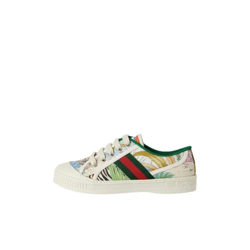 GUCCI Tennis 1977 Low Топ Детские кроссовки для тренировок Белый Зеленый Детский
