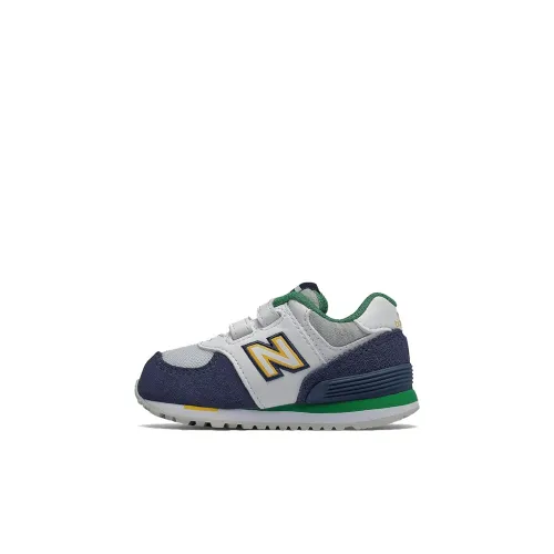 New Balance NB 574 Series Низкий Топ Обувь для малышей Белый Синий Infant и Toddler