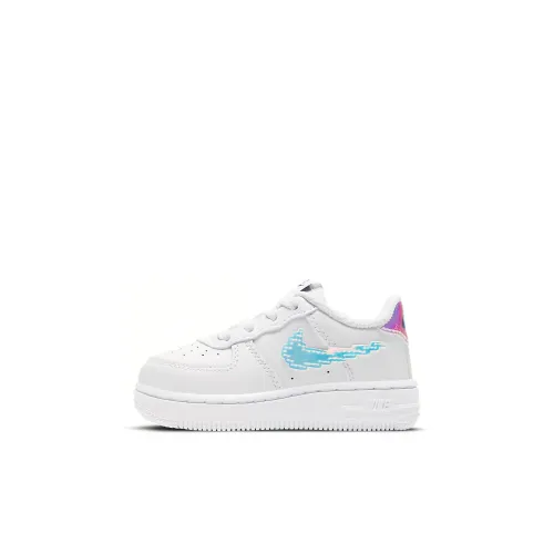 Nike Air FORCE 1 LV8 Лазерный Аbrasion Resistant Низкие Кроссовки для скейтбординга Белый Infant и Toddler