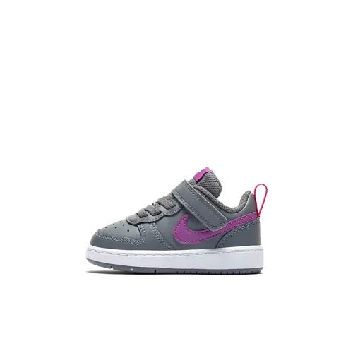 nike Court Borough 2 Low Топ Обувь для малышей Серый Фиолетовый Infant And Toddler