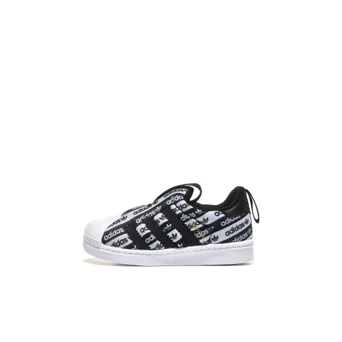 Adidas Originals SUPERSTAR 360 Low Топ Кроссовки для скейтбординга Черный белый Infant и Toddler