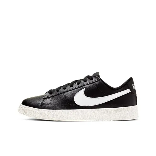 Nike Blazer Low Топ Детский Скейтбординг Черный Белый Подростки