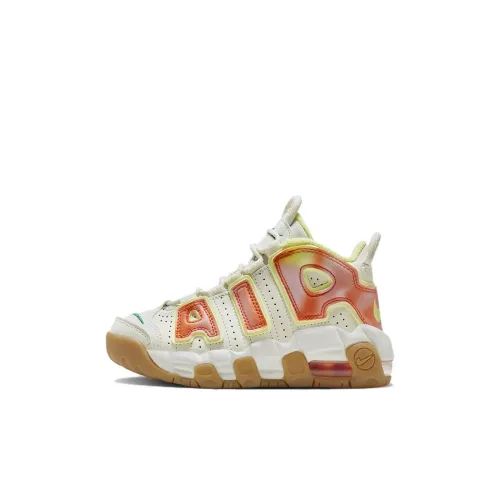 Nike Air More Uptempo Термическая Амортизация MID Топ Детские Баскетбольные Кроссовки Белый Детский