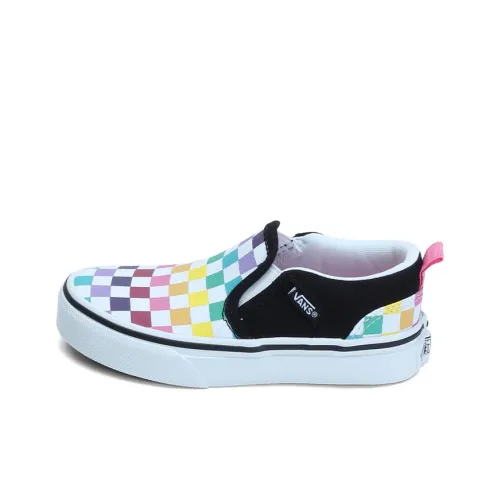 Vans Asher Low Топ Детские Скейтбординги Многоцветный Шахматный узор Подростки