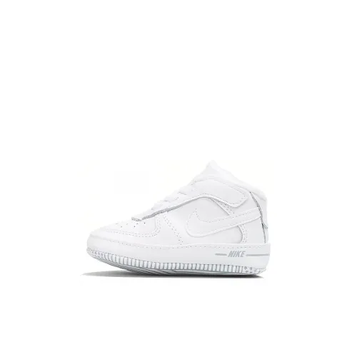 Nike Air FORCE 1 Crib MID Топ Кроссовки для скейтбординга Чисто белый Infant и Toddler