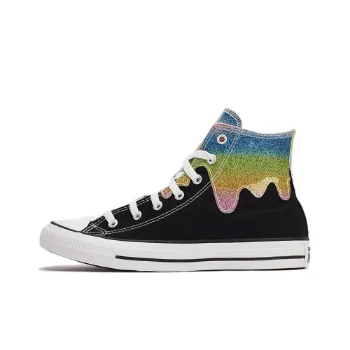 Converse Chuck Taylor All Star Блестящий розовый Drip Высокий топ Kids Кеды Черно-розовый Подростки