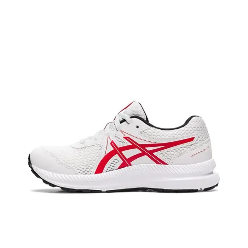 Asics Гель Contend 7 Low Топ Детские беговые кроссовки Белый Красный Подростки
