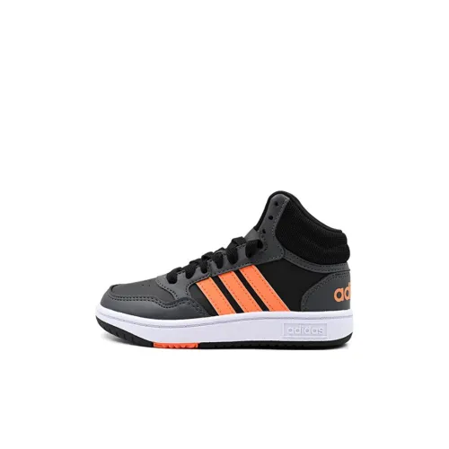 Adidas Neo Hoops 3,0 MID K Противоскользящий Устойчивый к истиранию MID Топ Детские Скейтбординги Черный Оранжевый Детский