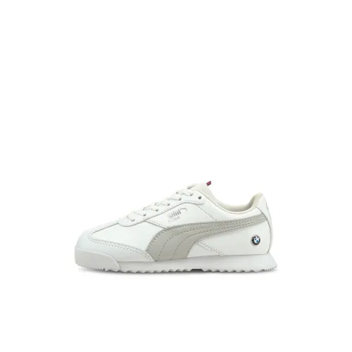 PUMA BMW M Motorsport ROMA Via Амортизация Износостойкие Тренировочные Кроссовки Бело-Серые Детские 3-7 Лет