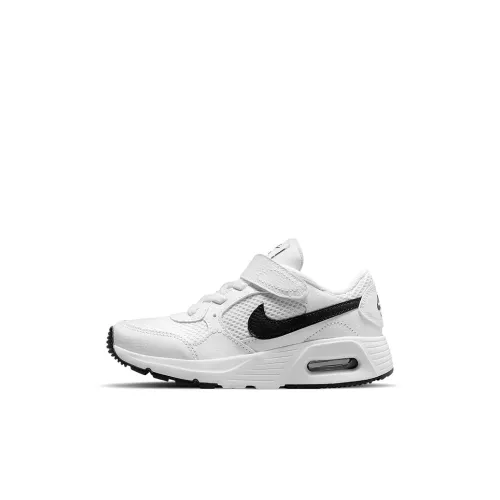 Nike Air Max SC Амортизация Устойчивый к истиранию Дышащий Низкий Топ Беговые кроссовки Белый Черный Для детей 3-7 лет