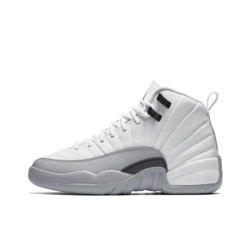 Jordan Air Jordan 12 Retro Barons High Top Винтажные баскетбольные кроссовки Белый Серый