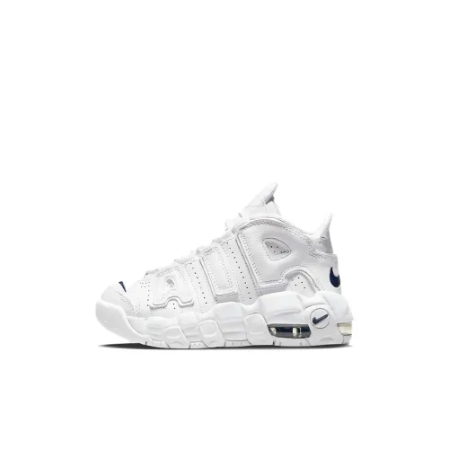 Nike Air More Uptempo Амортизация Износостойкий MID Топ Детские Баскетбольные Кроссовки Белый Детские Возраст 3-7 Лет